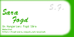 sara fogd business card